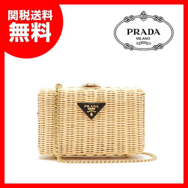 【PRADA】プラダ ラタンクラッチ&ショルダーバッグ 9041103